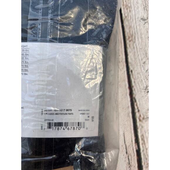 MIXIT Women’s Black Fleece-Lined Footless Tights / Size: Medium - Picture 6 of 6